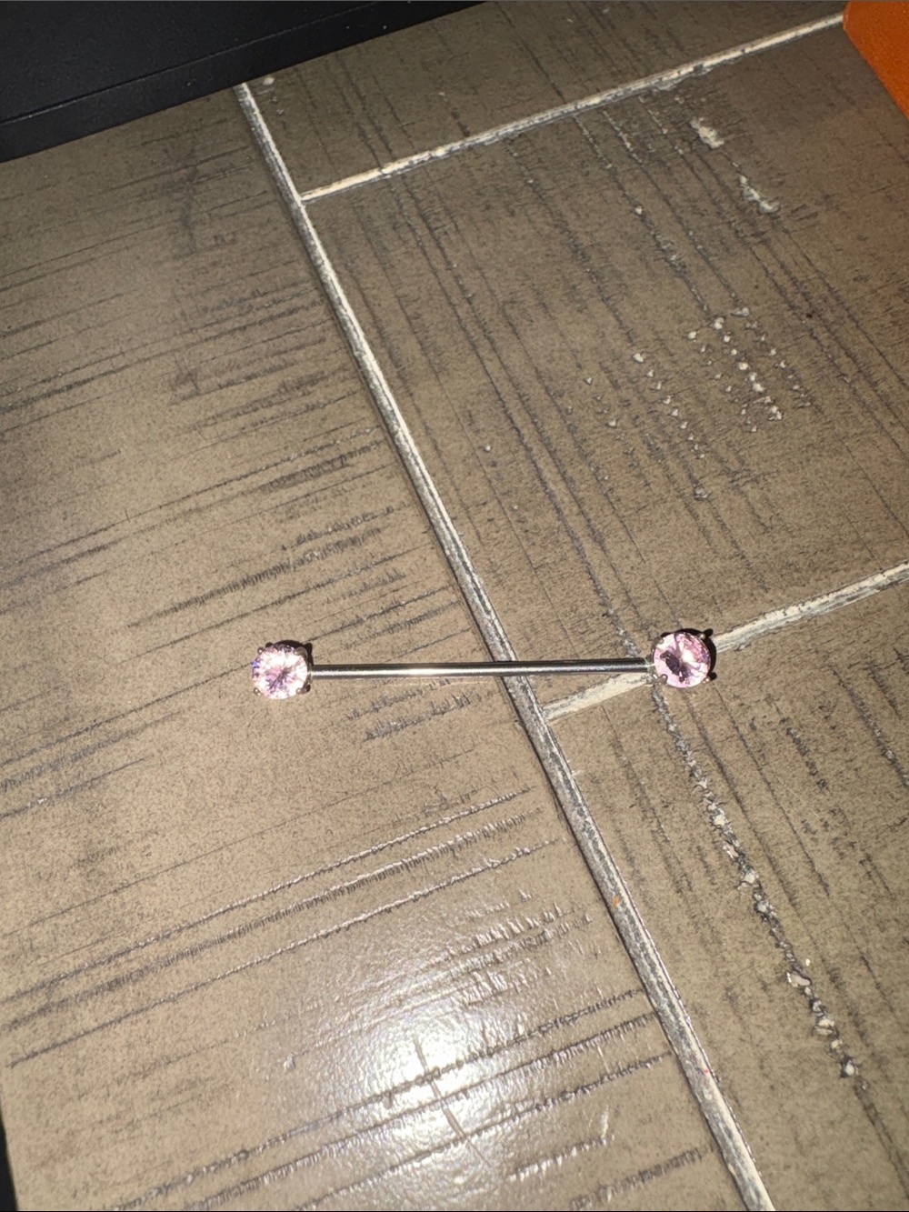 Pink Sparkly Gem Industrial Barbell Earring - Women Jewelry